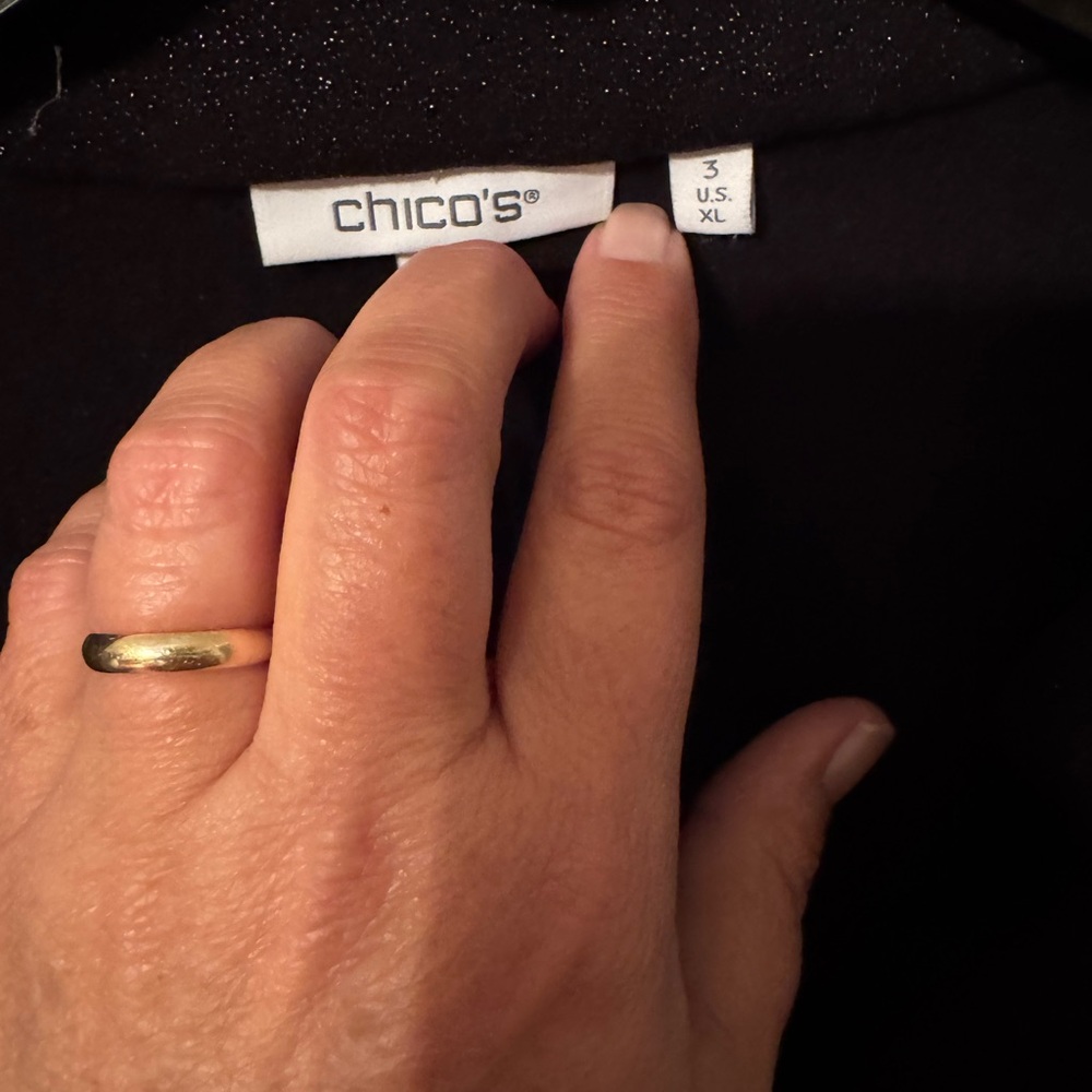 Chico's Black Sweatshirt Relaxed Fit - Picture 2 of 5